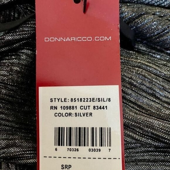 Donna Ricco Sleeveless Maxi Dress Silver Size 8 NEW with Tags - Picture 10 of 14